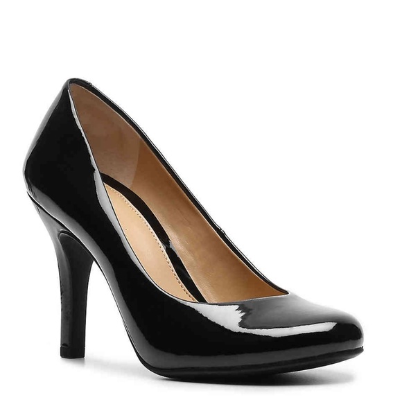 Kelly and Katie Isabel Black Patent Leather Heels Round Toe Party Classic Work 7 - Picture 1 of 8
